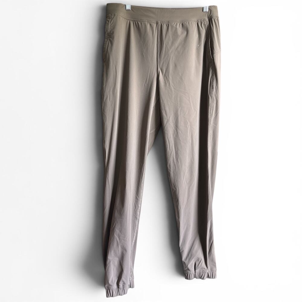 Lululemon Adapted State Jogger Pants Womens 12 Taupe Zip Ankle Pockets